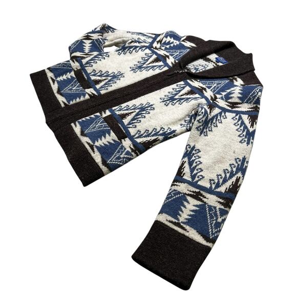 Pendleton Wool Alpaca Aztec Southwestern Zip Cardigan Sweater Brown Women’s L - Picture 2 of 12